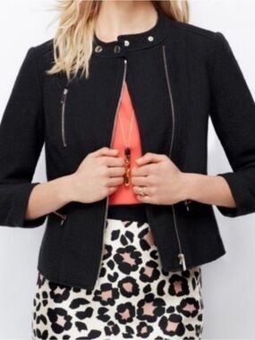 Ann Taylor Black Tweed Moto
Blazer